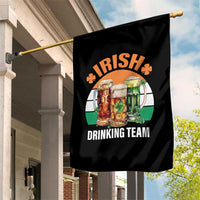 Funny Irish Drinking Team Garden Flag St Patricks Day Vintage Beer Ireland Flag Clover