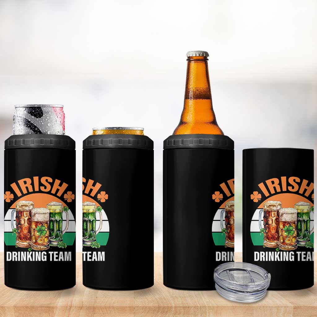 Funny Irish Drinking Team 4 in 1 Can Cooler Tumbler St Patricks Day Vintage Beer Ireland Flag Clover