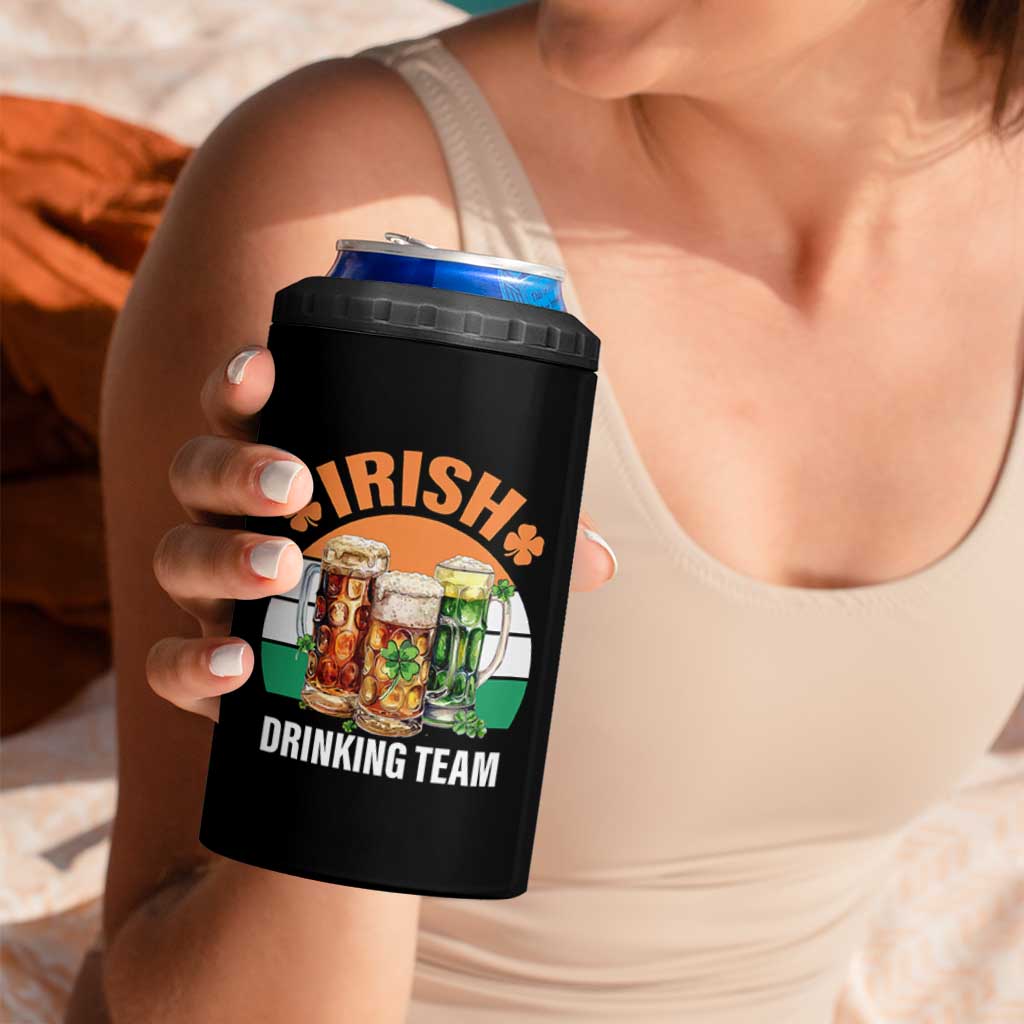 Funny Irish Drinking Team 4 in 1 Can Cooler Tumbler St Patricks Day Vintage Beer Ireland Flag Clover