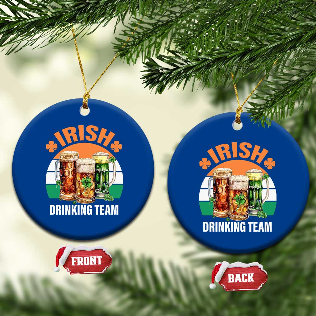 Funny Irish Drinking Team Ceramic Ornament St Patricks Day Vintage Beer Ireland Flag Clover