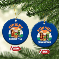 Funny Irish Drinking Team Ceramic Ornament St Patricks Day Vintage Beer Ireland Flag Clover