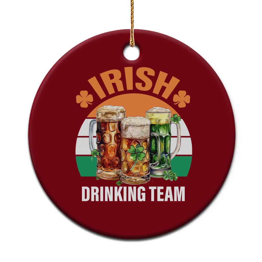 Funny Irish Drinking Team Ceramic Ornament St Patricks Day Vintage Beer Ireland Flag Clover