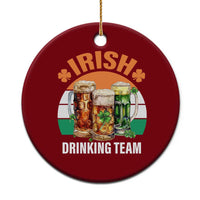 Funny Irish Drinking Team Ceramic Ornament St Patricks Day Vintage Beer Ireland Flag Clover