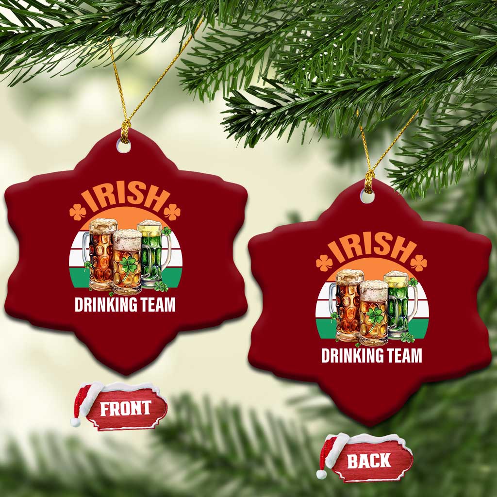 Funny Irish Drinking Team Ceramic Ornament St Patricks Day Vintage Beer Ireland Flag Clover