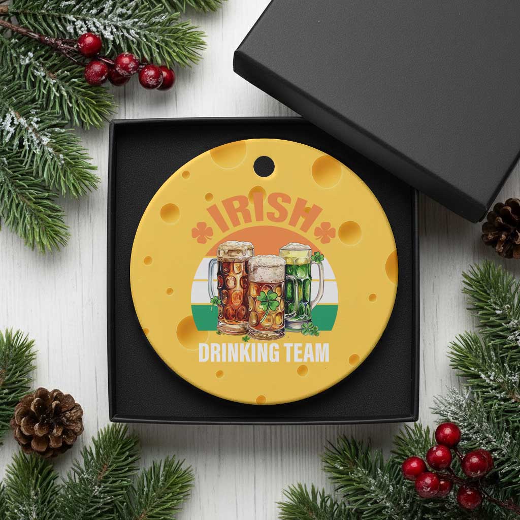 Funny Irish Drinking Team Ceramic Ornament St Patricks Day Vintage Beer Ireland Flag Clover