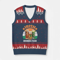 Funny Irish Drinking Team V-Neck Knit Sweater Vest St Patricks Day Vintage Beer Ireland Flag Clover