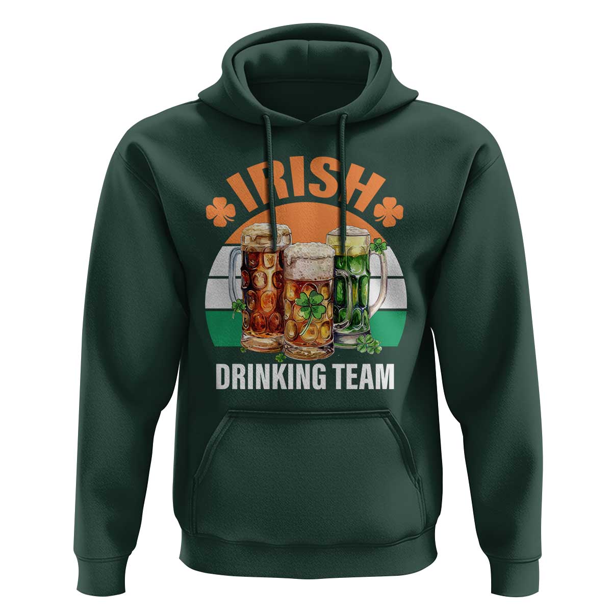 Funny Irish Drinking Team Hoodie St Patricks Day Vintage Beer Ireland Flag Clover