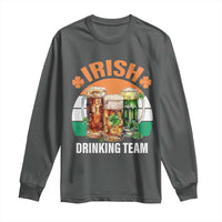 Funny Irish Drinking Team Long Sleeve Shirt St Patricks Day Vintage Beer Ireland Flag Clover