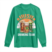 Funny Irish Drinking Team Long Sleeve Shirt St Patricks Day Vintage Beer Ireland Flag Clover