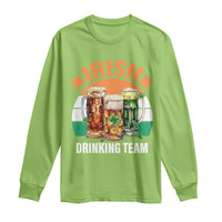 Funny Irish Drinking Team Long Sleeve Shirt St Patricks Day Vintage Beer Ireland Flag Clover