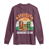 Funny Irish Drinking Team Long Sleeve Shirt St Patricks Day Vintage Beer Ireland Flag Clover