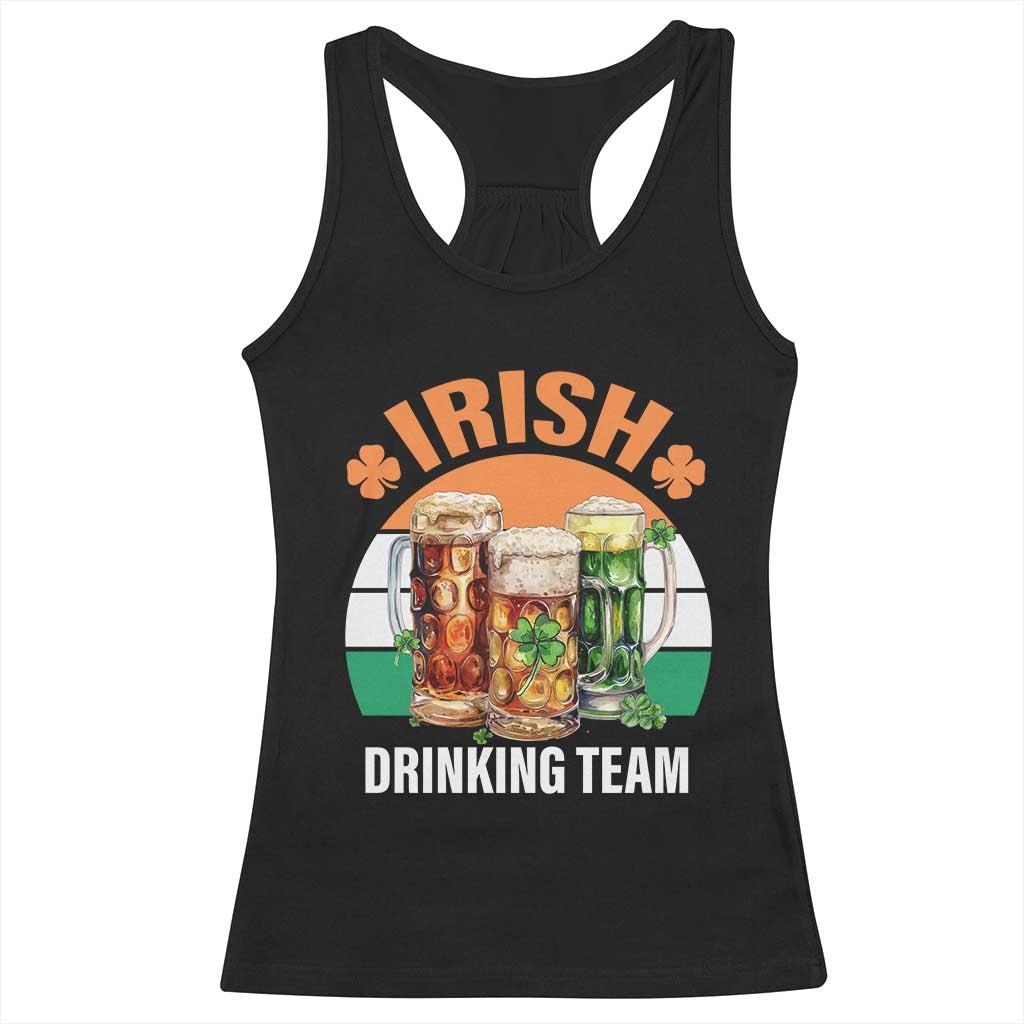 Funny Irish Drinking Team Racerback Tank Top St Patricks Day Vintage Beer Ireland Flag Clover