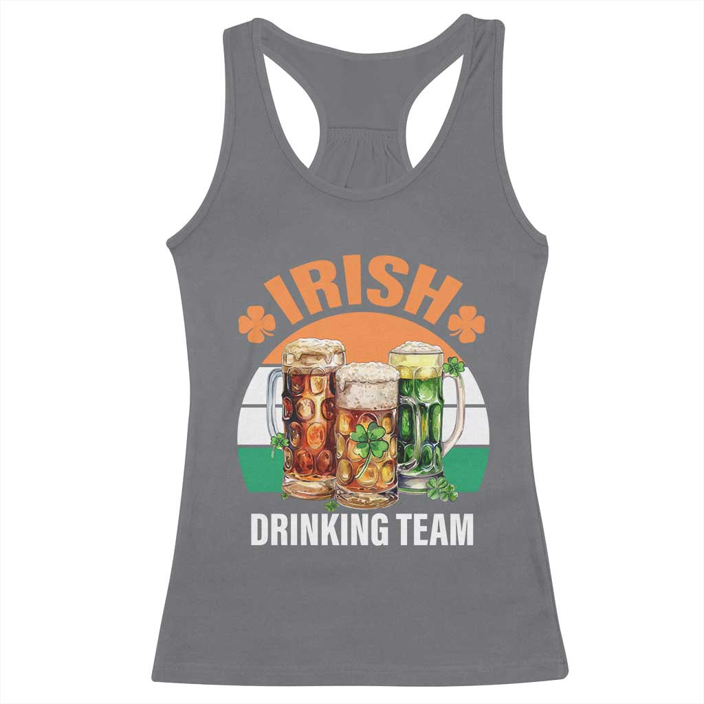 Funny Irish Drinking Team Racerback Tank Top St Patricks Day Vintage Beer Ireland Flag Clover