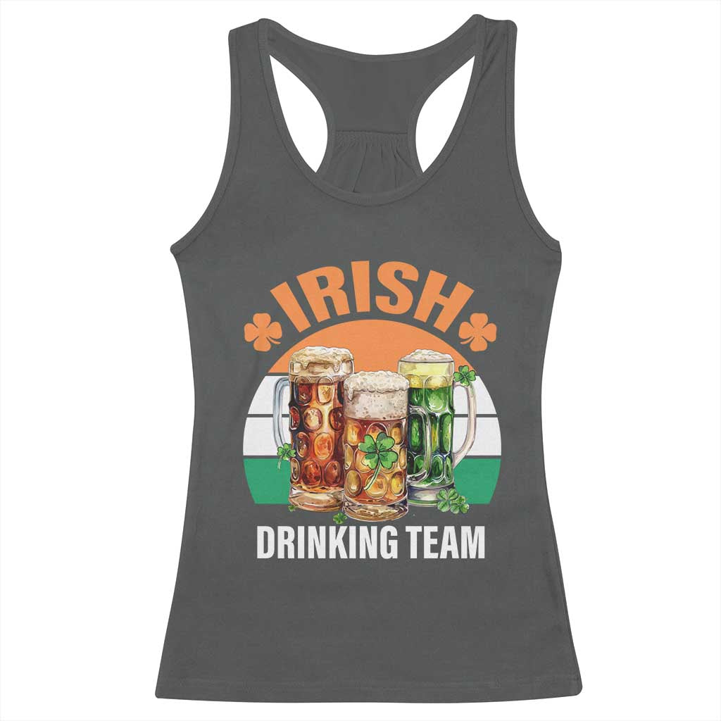 Funny Irish Drinking Team Racerback Tank Top St Patricks Day Vintage Beer Ireland Flag Clover