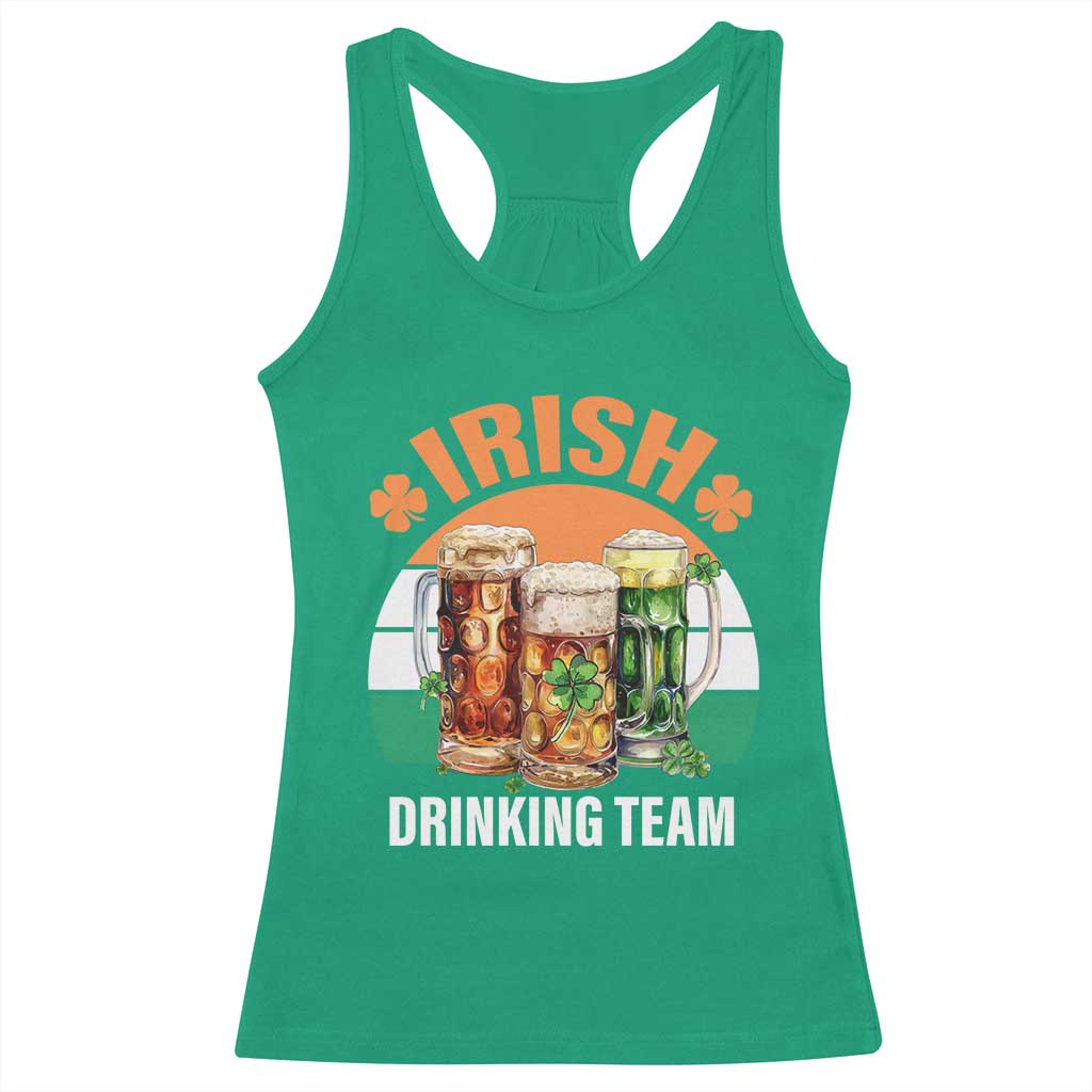 Funny Irish Drinking Team Racerback Tank Top St Patricks Day Vintage Beer Ireland Flag Clover