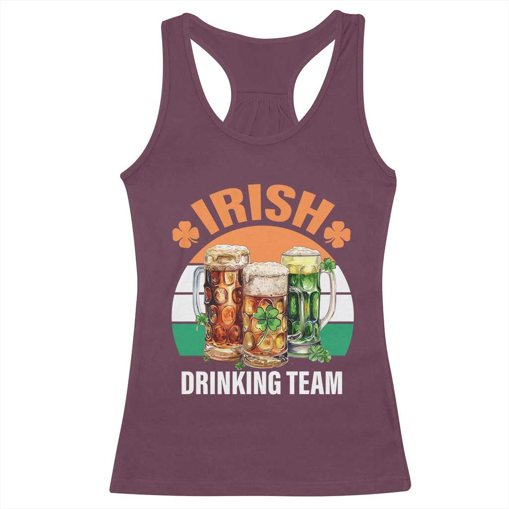 Funny Irish Drinking Team Racerback Tank Top St Patricks Day Vintage Beer Ireland Flag Clover