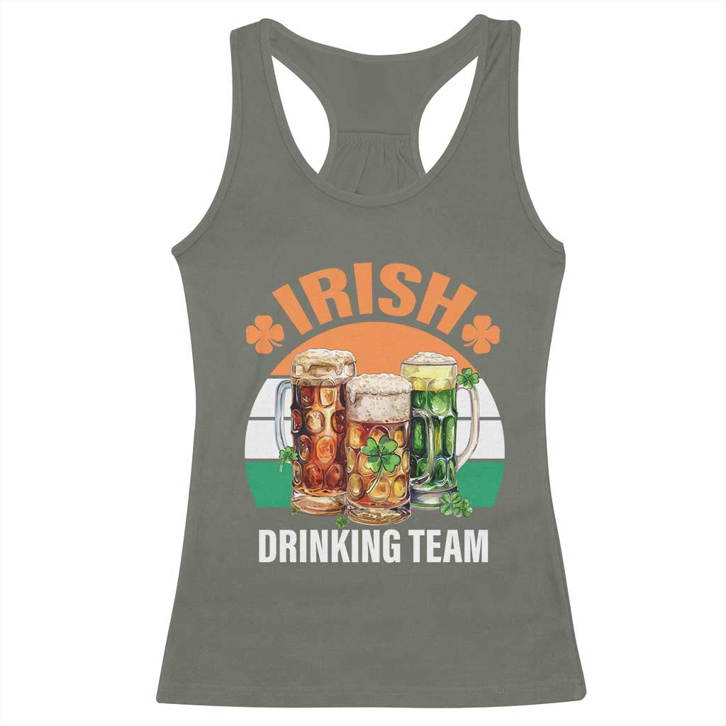 Funny Irish Drinking Team Racerback Tank Top St Patricks Day Vintage Beer Ireland Flag Clover