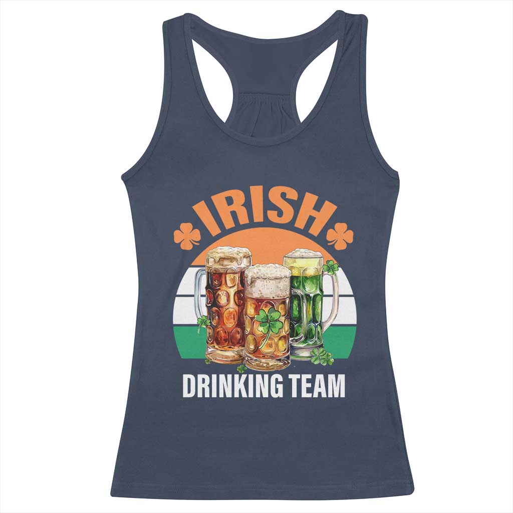Funny Irish Drinking Team Racerback Tank Top St Patricks Day Vintage Beer Ireland Flag Clover