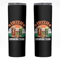 Funny Irish Drinking Team Skinny Tumbler St Patricks Day Vintage Beer Ireland Flag Clover