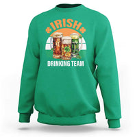 Funny Irish Drinking Team Sweatshirt St Patricks Day Vintage Beer Ireland Flag Clover