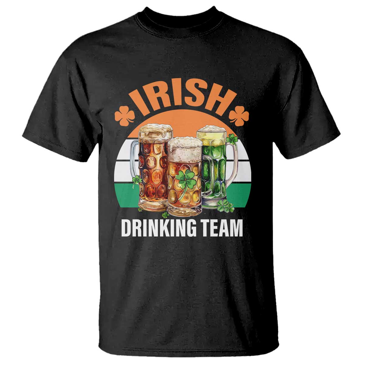 Funny Irish Drinking Team T Shirt St Patricks Day Vintage Beer Ireland Flag Clover