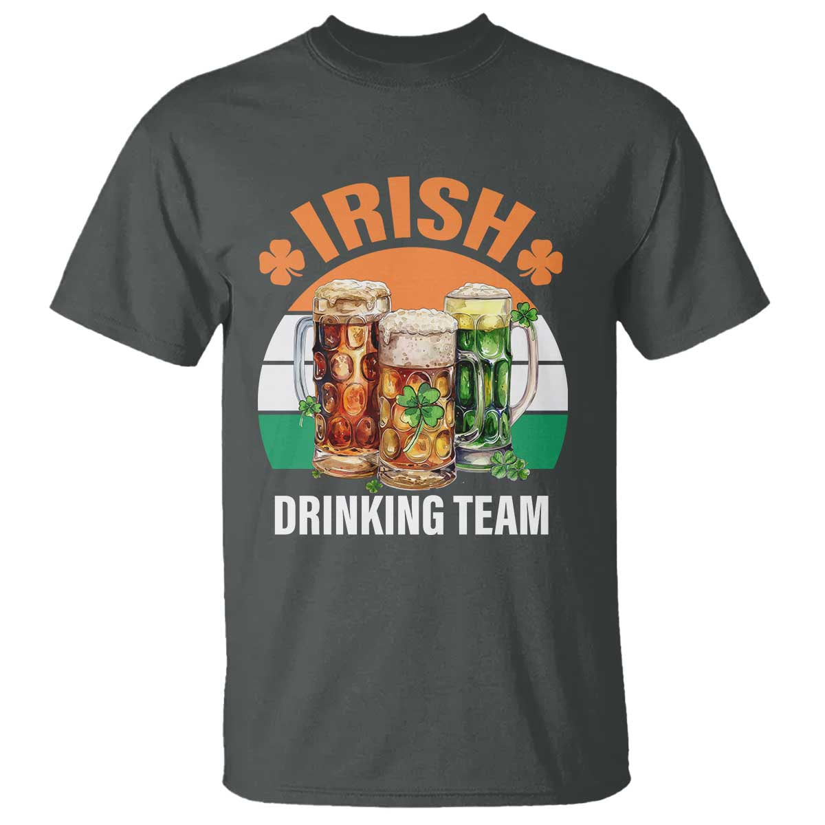 Funny Irish Drinking Team T Shirt St Patricks Day Vintage Beer Ireland Flag Clover