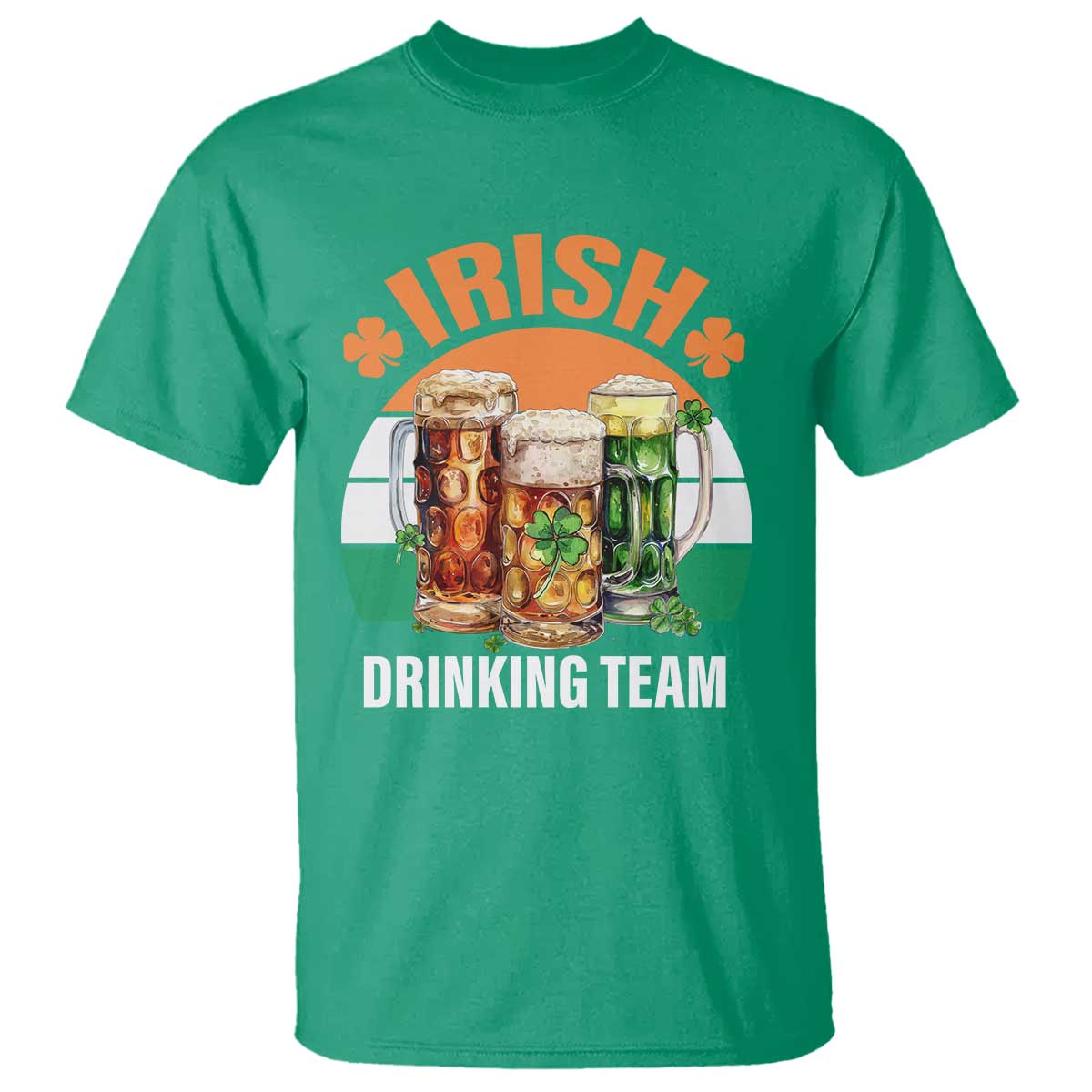 Funny Irish Drinking Team T Shirt St Patricks Day Vintage Beer Ireland Flag Clover