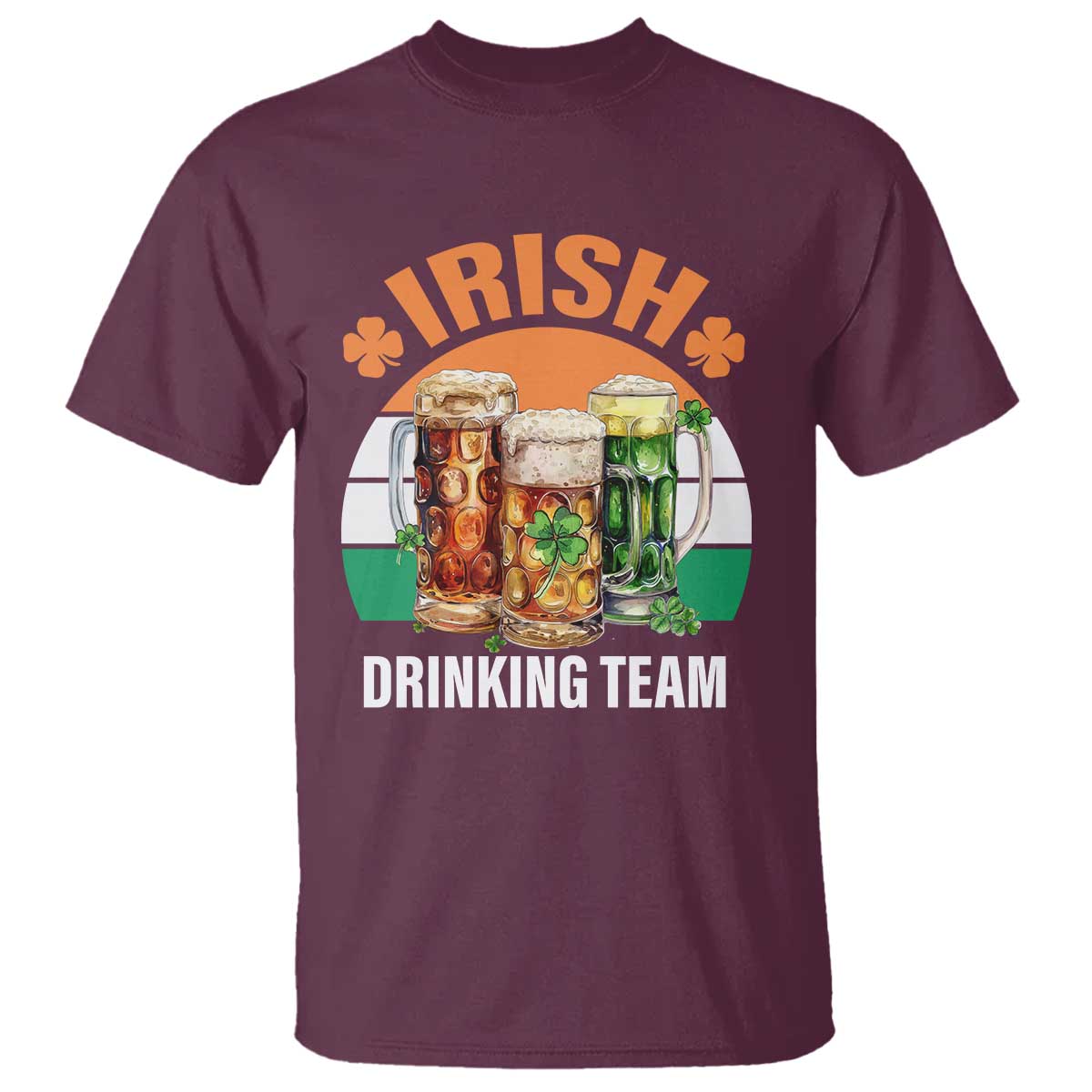 Funny Irish Drinking Team T Shirt St Patricks Day Vintage Beer Ireland Flag Clover