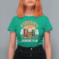 Funny Irish Drinking Team T Shirt For Women St Patricks Day Vintage Beer Ireland Flag Clover