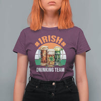 Funny Irish Drinking Team T Shirt For Women St Patricks Day Vintage Beer Ireland Flag Clover