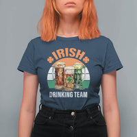 Funny Irish Drinking Team T Shirt For Women St Patricks Day Vintage Beer Ireland Flag Clover