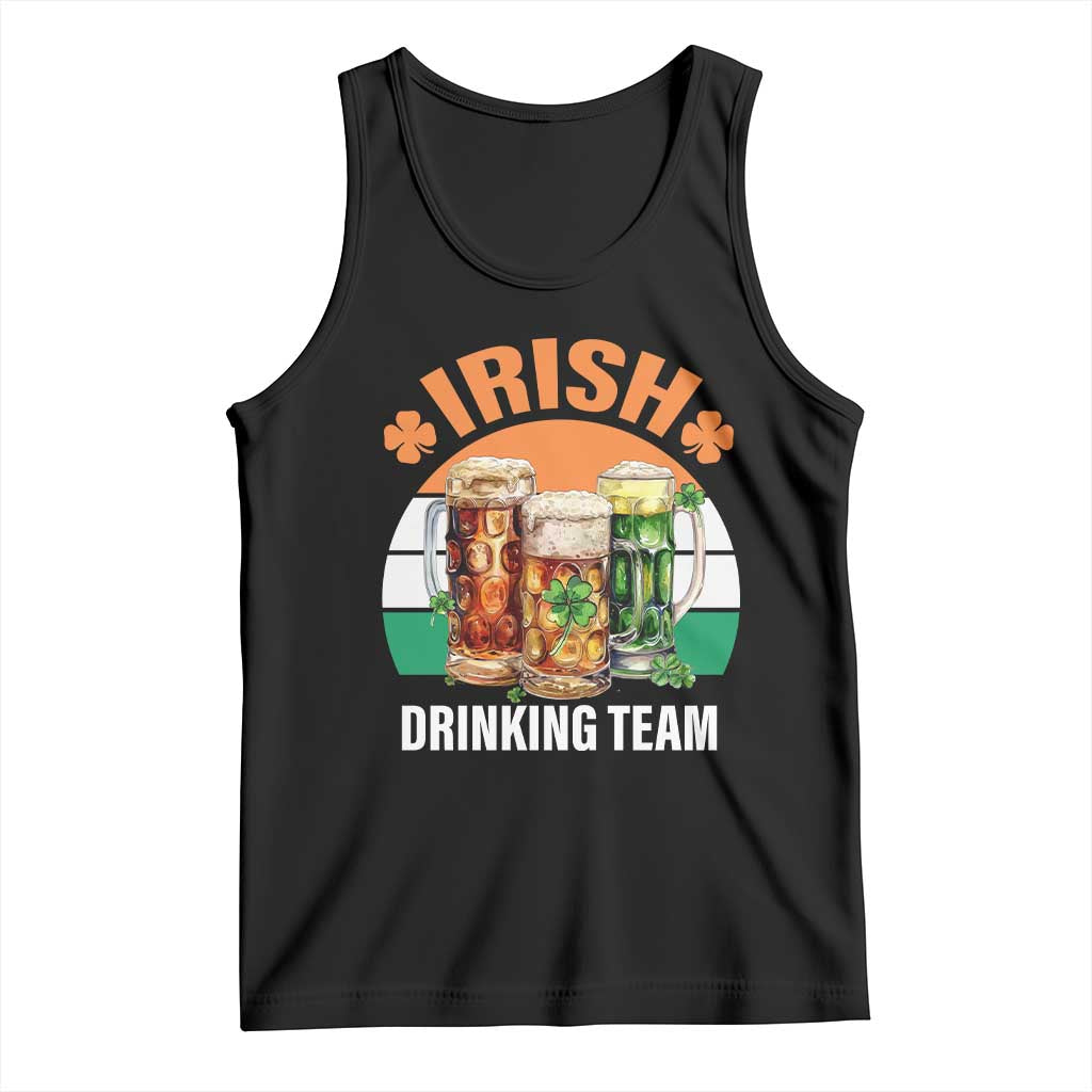 Funny Irish Drinking Team Tank Top St Patricks Day Vintage Beer Ireland Flag Clover