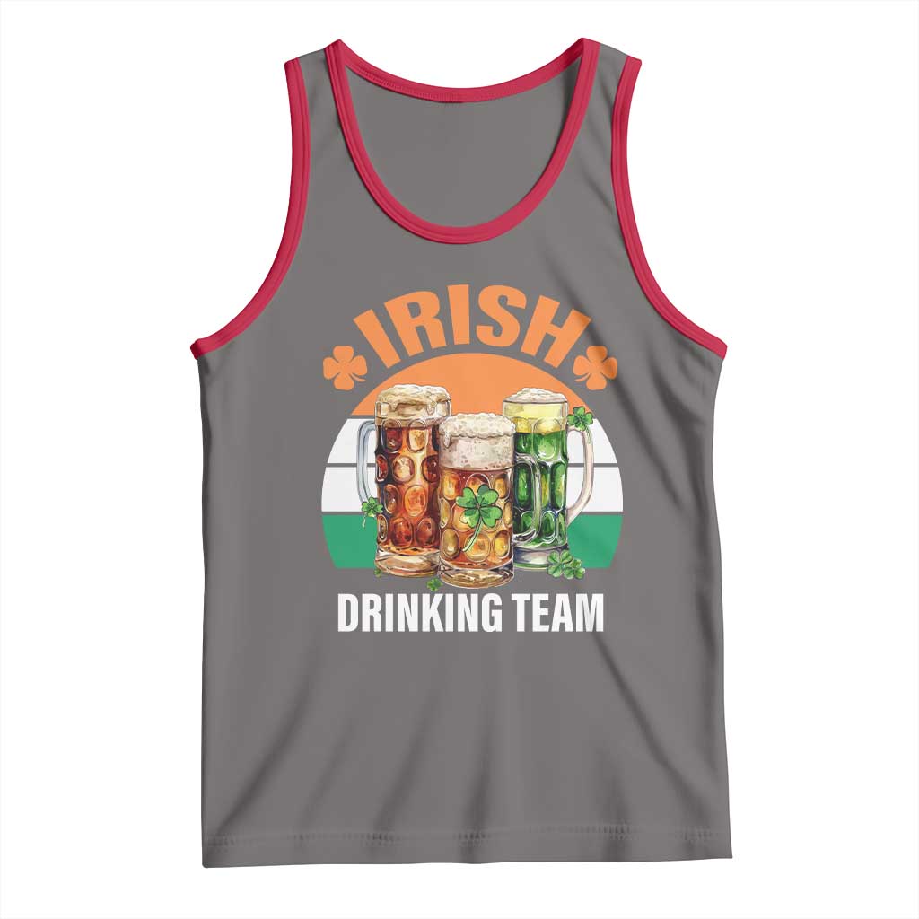 Funny Irish Drinking Team Tank Top St Patricks Day Vintage Beer Ireland Flag Clover