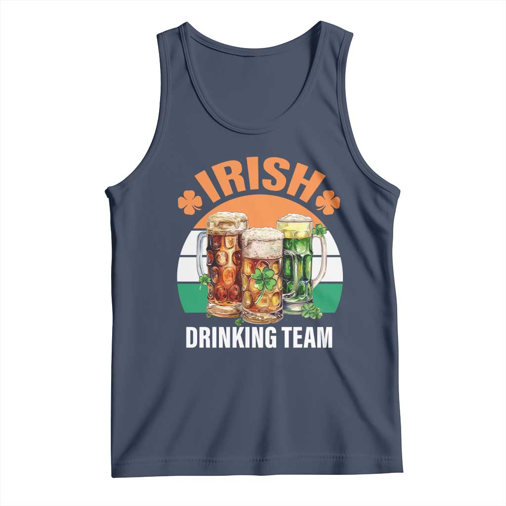 Funny Irish Drinking Team Tank Top St Patricks Day Vintage Beer Ireland Flag Clover