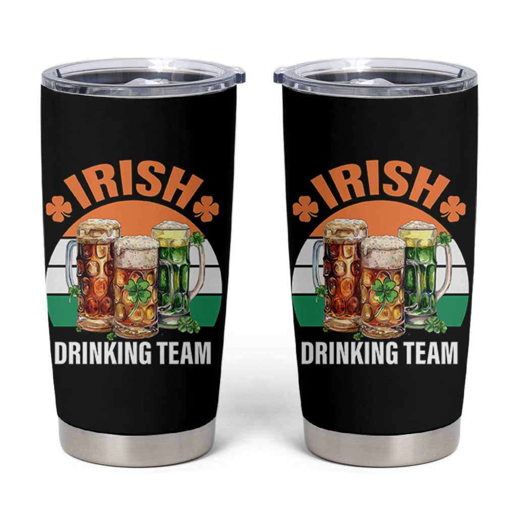 Funny Irish Drinking Team Tumbler Cup St Patricks Day Vintage Beer Ireland Flag Clover