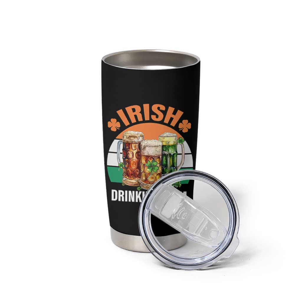 Funny Irish Drinking Team Tumbler Cup St Patricks Day Vintage Beer Ireland Flag Clover