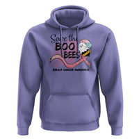 Funny Breast Cancer Halloween Hoodie Save The Boobees Ghost Bee Pink Ribbon - Wonder Print Shop