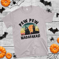 Funny Black Cat Halloween T Shirt Pew Madafakas Witch Retro Vintage Bat - Wonder Print Shop