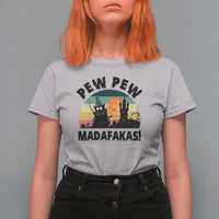Funny Black Cat Halloween T Shirt For Women Pew Madafakas Witch Retro Vintage Bat - Wonder Print Shop