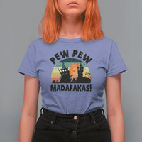 Funny Black Cat Halloween T Shirt For Women Pew Madafakas Witch Retro Vintage Bat - Wonder Print Shop