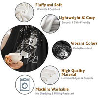 Funny Halloween Throw Blanket Witch Crafts Witchcraft Skull Cat Ghost - Wonder Print Shop