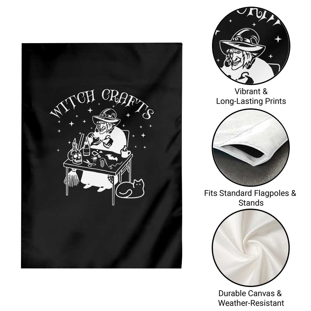 Funny Halloween Garden Flag Witch Crafts Witchcraft Skull Cat Ghost - Wonder Print Shop
