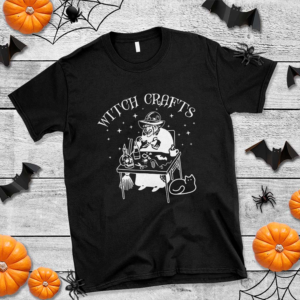 Funny Halloween T Shirt Witch Crafts Witchcraft Skull Cat Ghost - Wonder Print Shop