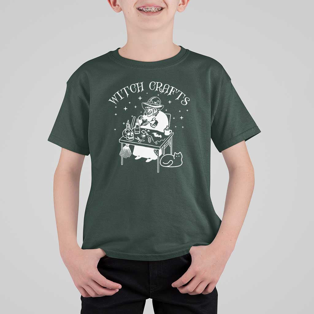 Funny Halloween T Shirt For Kid Witch Crafts Witchcraft Skull Cat Ghost - Wonder Print Shop