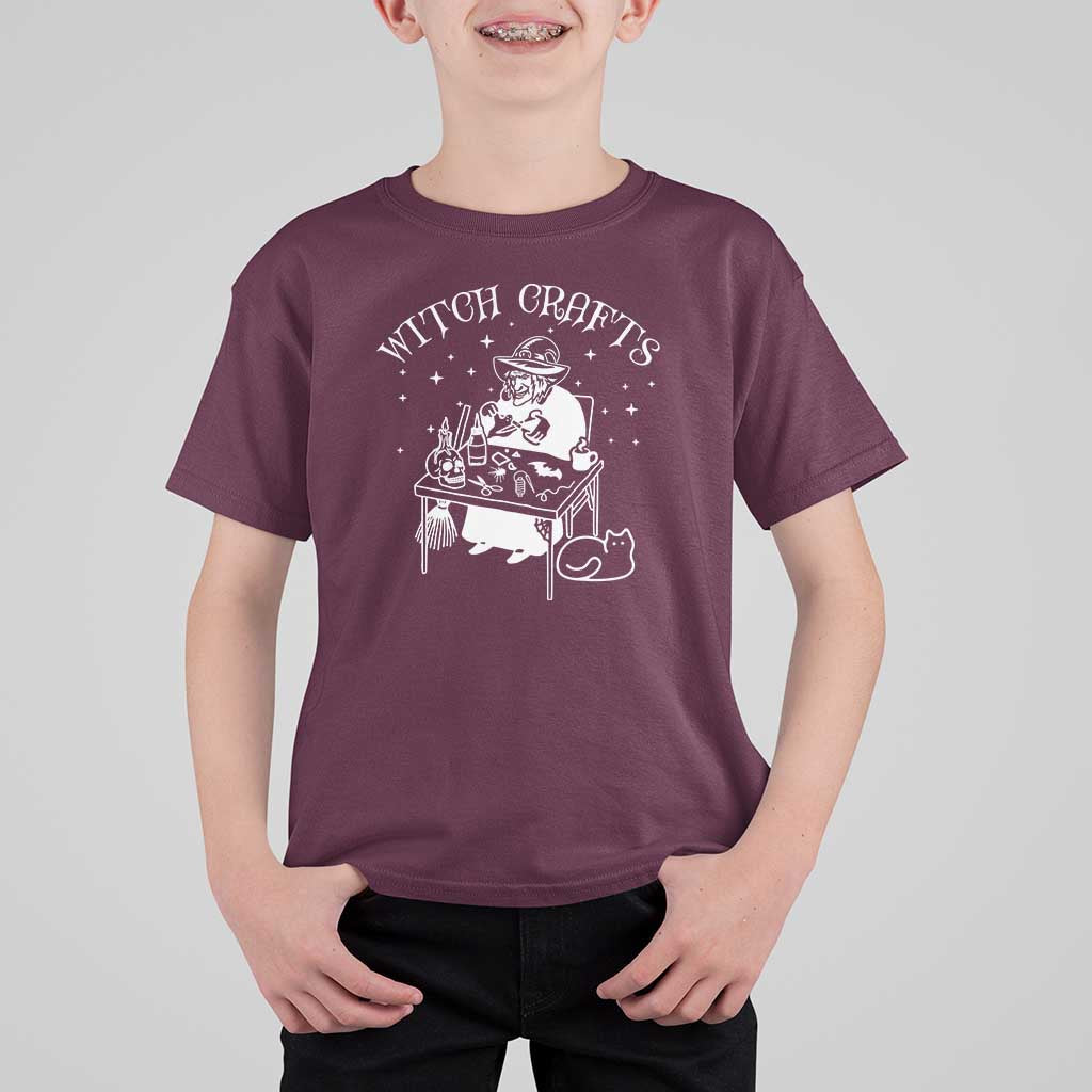 Funny Halloween T Shirt For Kid Witch Crafts Witchcraft Skull Cat Ghost - Wonder Print Shop