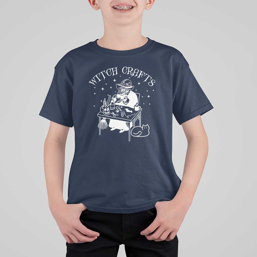 Funny Halloween T Shirt For Kid Witch Crafts Witchcraft Skull Cat Ghost - Wonder Print Shop