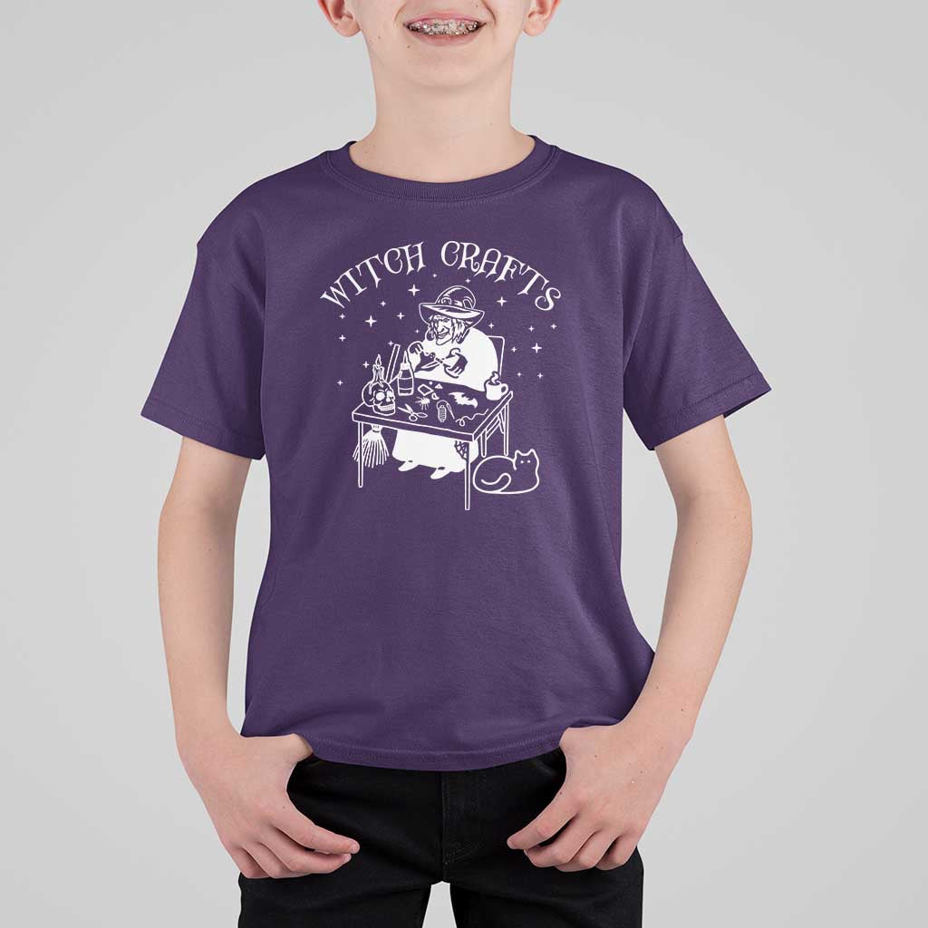 Funny Halloween T Shirt For Kid Witch Crafts Witchcraft Skull Cat Ghost - Wonder Print Shop