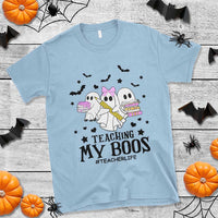 Funny Teacher Halloween T Shirt Teaching My Boos Teacherlife Ghost Pencil Book - Wonder Print Shop