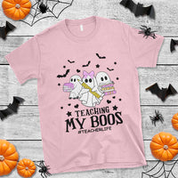 Funny Teacher Halloween T Shirt Teaching My Boos Teacherlife Ghost Pencil Book - Wonder Print Shop