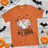 Funny Teacher Halloween T Shirt Teaching My Boos Teacherlife Ghost Pencil Book - Wonder Print Shop